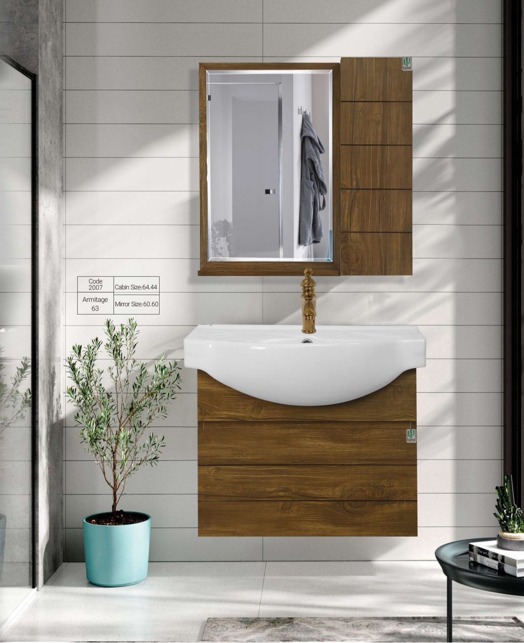 روشویی کابین آرمیتاژ سری وود کاکتوس - تصویر 3