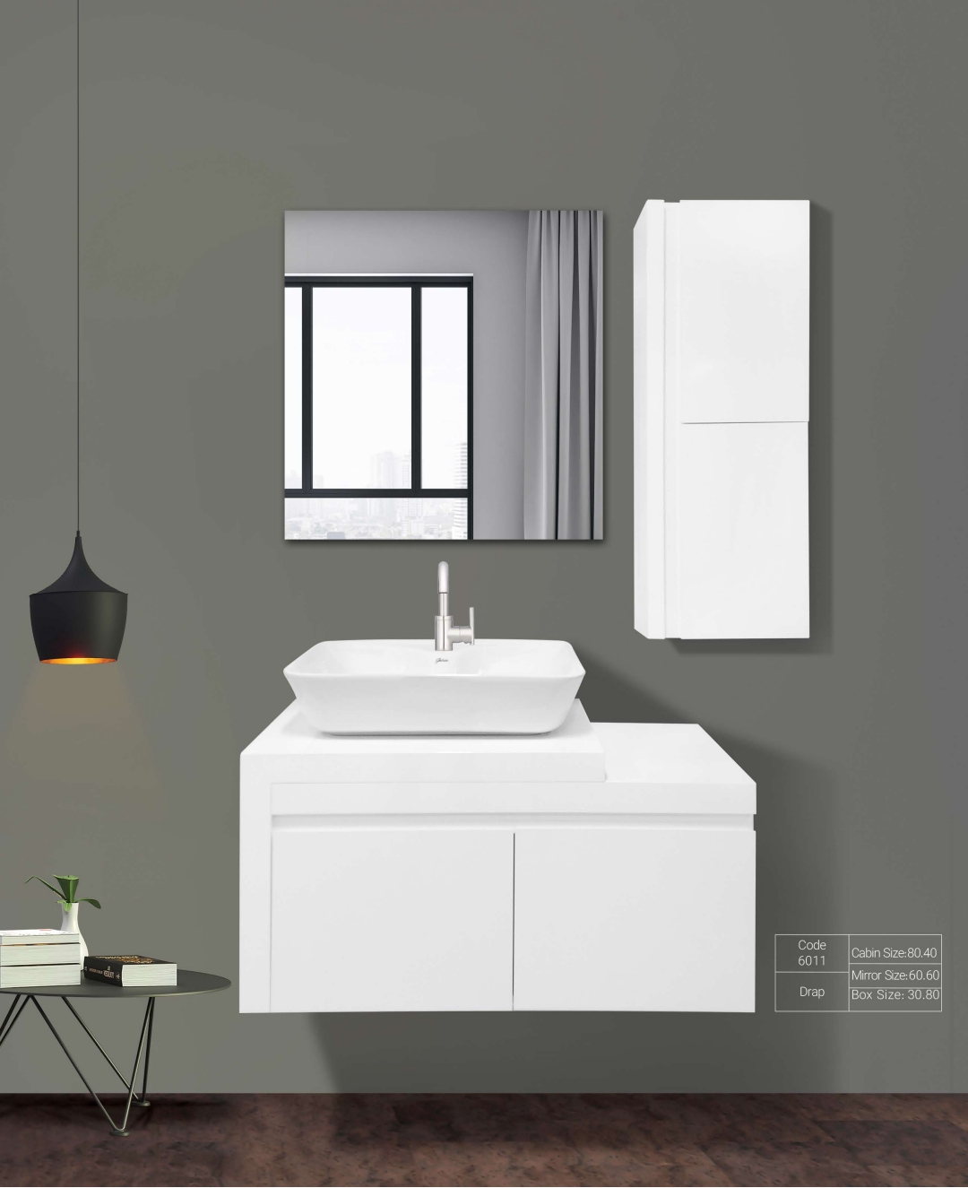 روشویی کابین سری لوکس دراپ 90 کاکتوس