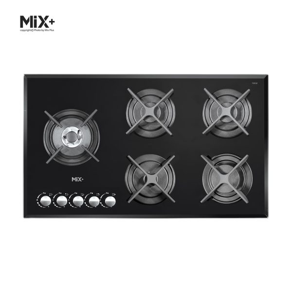 اجاق گار5 شعله ایتالیایی شیشه مشکی میکس پلاس کد 512G