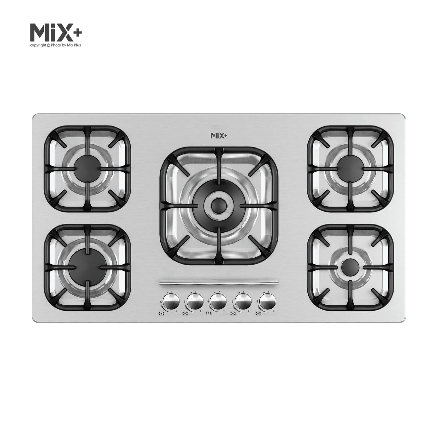 اجاق گاز 5 شلعه ایتالیایی صفحه استیل میکس پلاس کد 523S