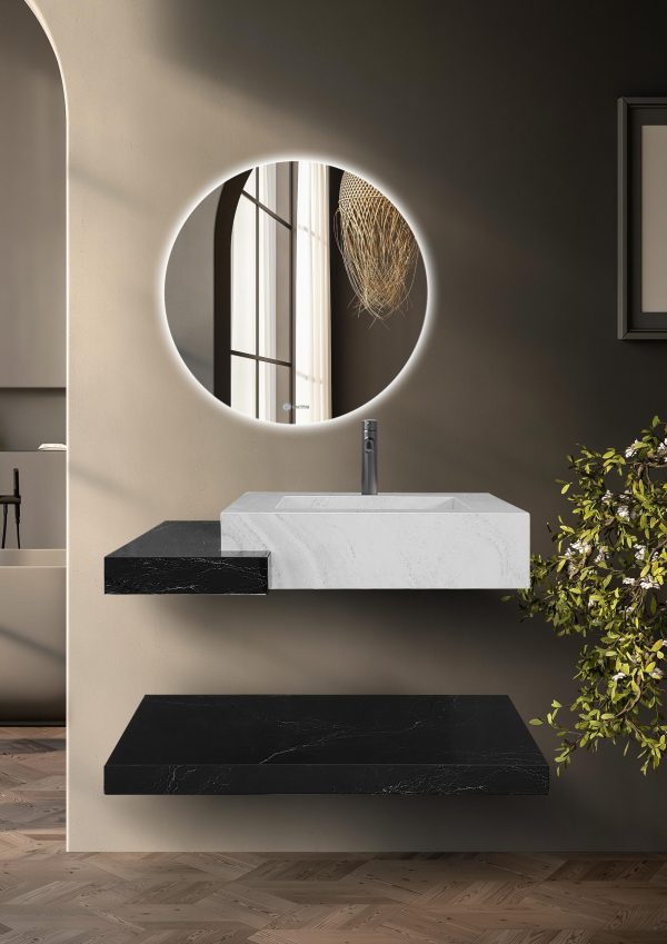 روشویی کابین کاکتوس  سری سرامیکی اکسپورت ال سی شلف