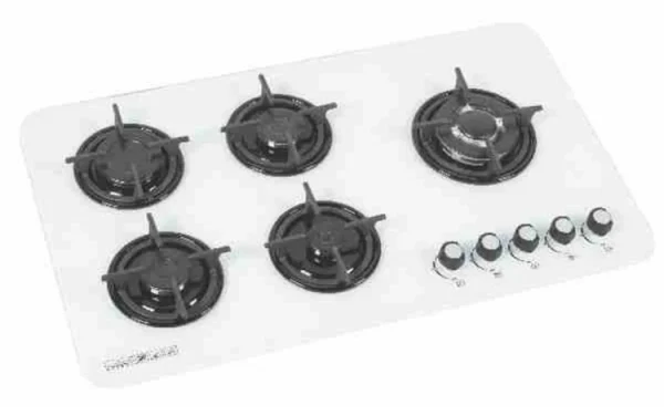 اجاق گاز 5 شعله شیشه سفید اودکس کد 604