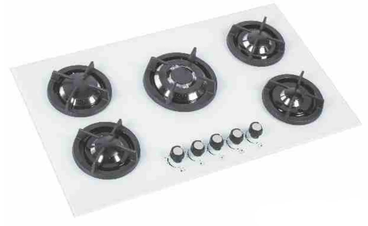 اجاق گاز 5 شعله شیشه سفید اودکس کد 605