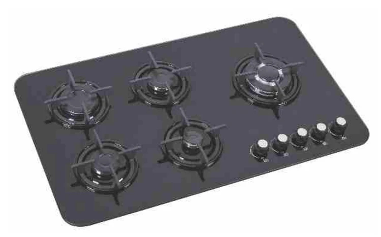 اجاق گاز 5 شعله شیشه مشکی اودکس کد 504